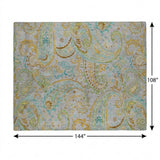 9' X 12' Gray And Teal Paisley Shag Washable Area Rug With UV Protection - HomeRoots - Flyclothing LLC