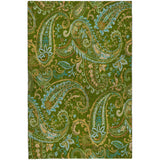 5' X 8' Green And Teal Paisley Shag Washable Area Rug With UV Protection - HomeRoots - Flyclothing LLC
