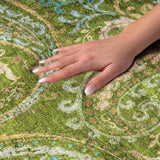 5' X 8' Green And Teal Paisley Shag Washable Area Rug With UV Protection - HomeRoots - Flyclothing LLC