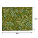 8' X 10' Green And Teal Paisley Shag Washable Area Rug With UV Protection - HomeRoots - Flyclothing LLC