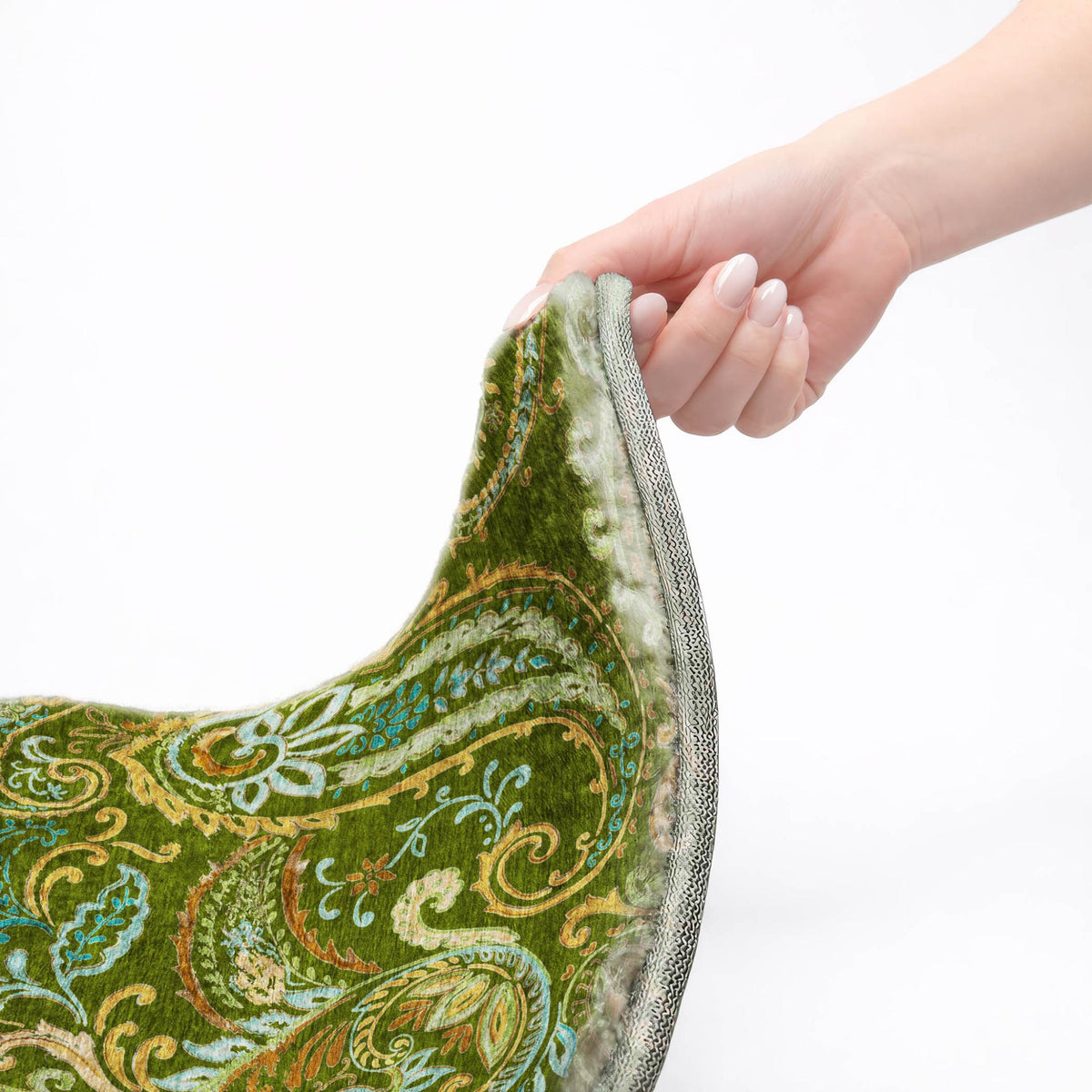 10' X 14' Green And Teal Paisley Shag Washable Area Rug With UV Protection - HomeRoots - Flyclothing LLC