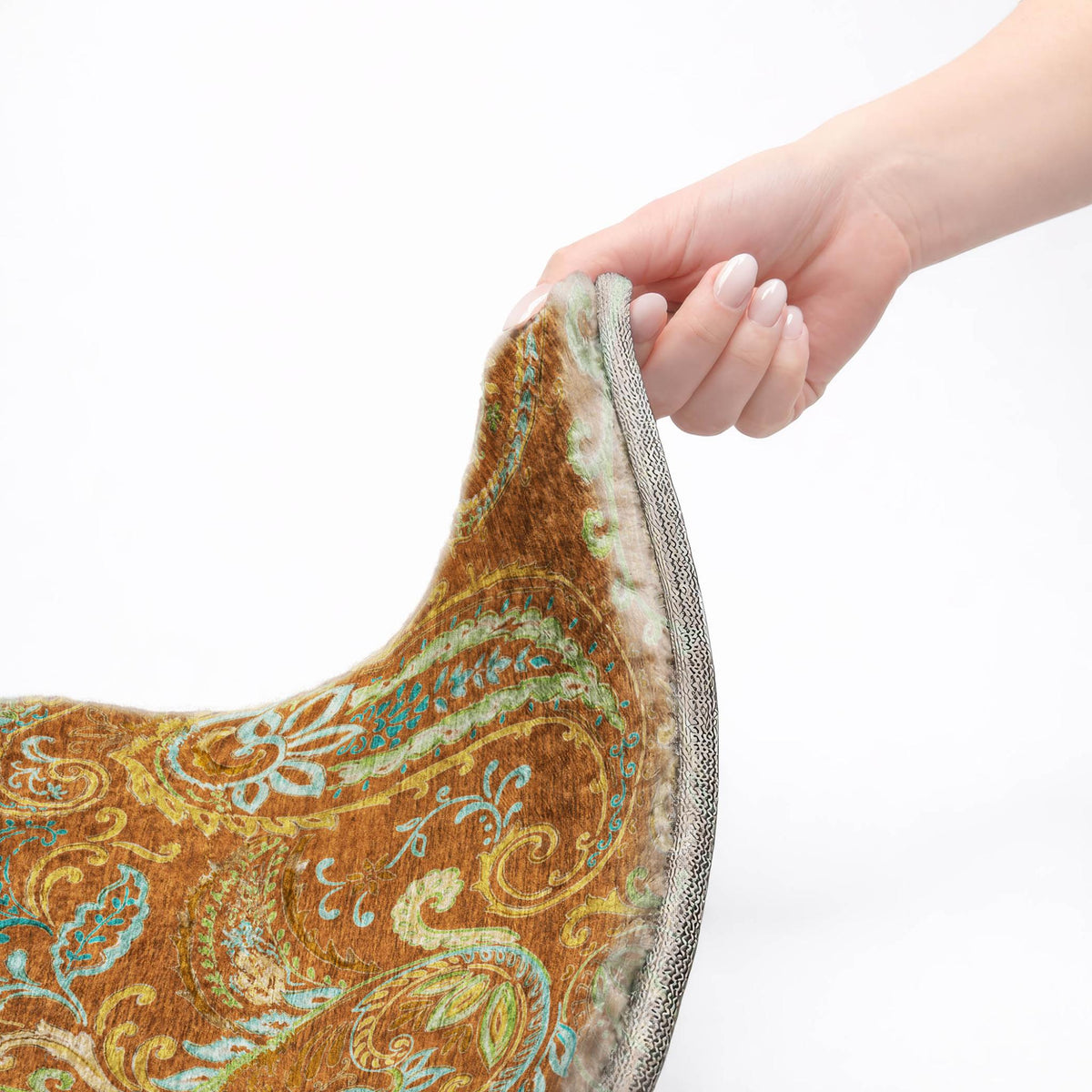 9' X 12' Orange And Teal Paisley Shag Washable Area Rug With UV Protection - HomeRoots - Flyclothing LLC