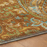 9' X 12' Orange And Teal Paisley Shag Washable Area Rug With UV Protection - HomeRoots - Flyclothing LLC