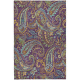 5' X 8' Purple And Teal Paisley Shag Washable Area Rug With UV Protection - HomeRoots - Flyclothing LLC