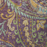 8' Purple And Teal Paisley Shag Washable Round Rug With UV Protection - HomeRoots - Flyclothing LLC