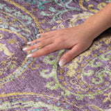 10' X 14' Purple And Teal Paisley Shag Washable Area Rug With UV Protection - HomeRoots - Flyclothing LLC