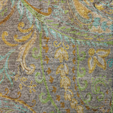 8' Taupe And Teal Paisley Shag Washable Round Rug With UV Protection - HomeRoots - Flyclothing LLC