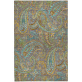 8' X 10' Taupe And Teal Paisley Shag Washable Area Rug With UV Protection - HomeRoots - Flyclothing LLC