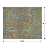8' X 10' Taupe And Teal Paisley Shag Washable Area Rug With UV Protection - HomeRoots - Flyclothing LLC