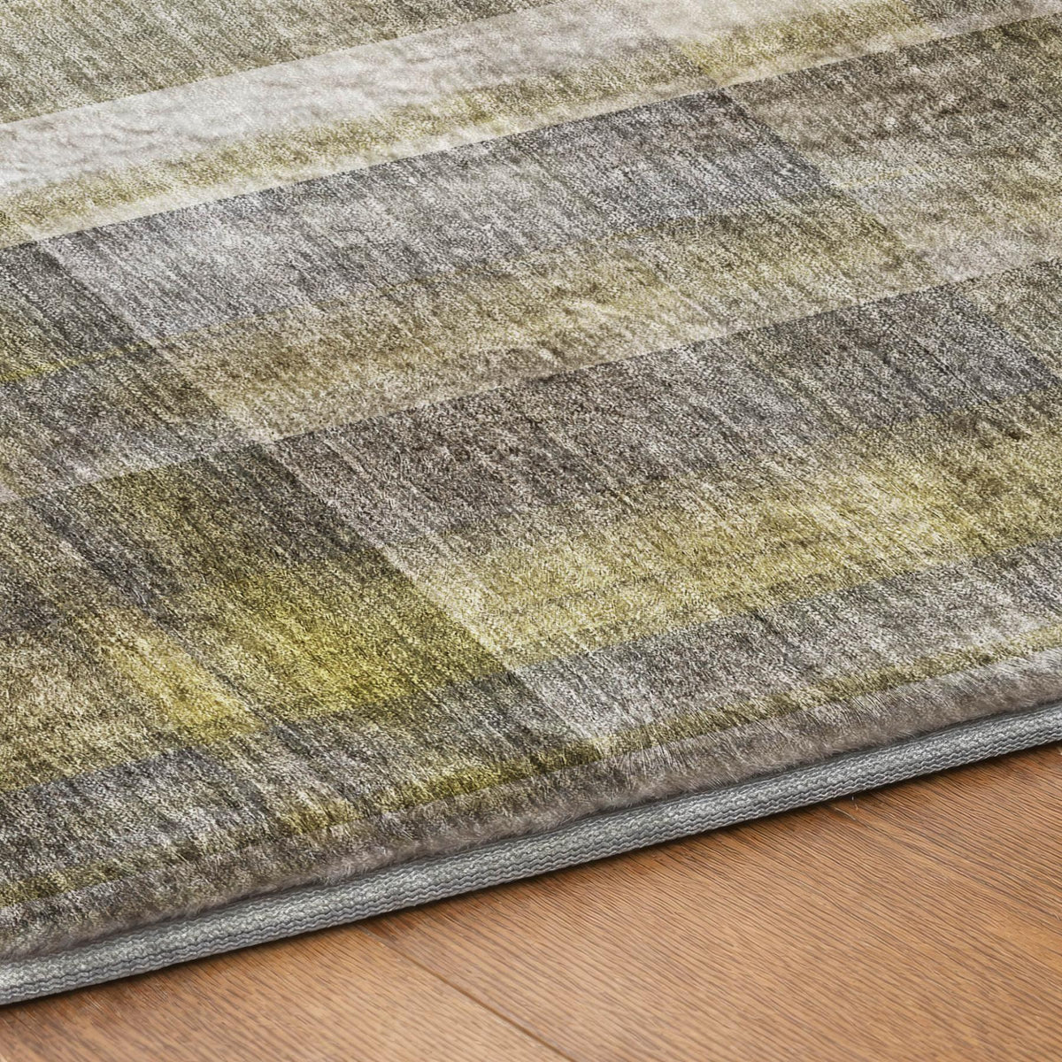 5' X 8' Gray And Charcoal Plaid Shag Washable Area Rug With UV Protection - HomeRoots - Flyclothing LLC