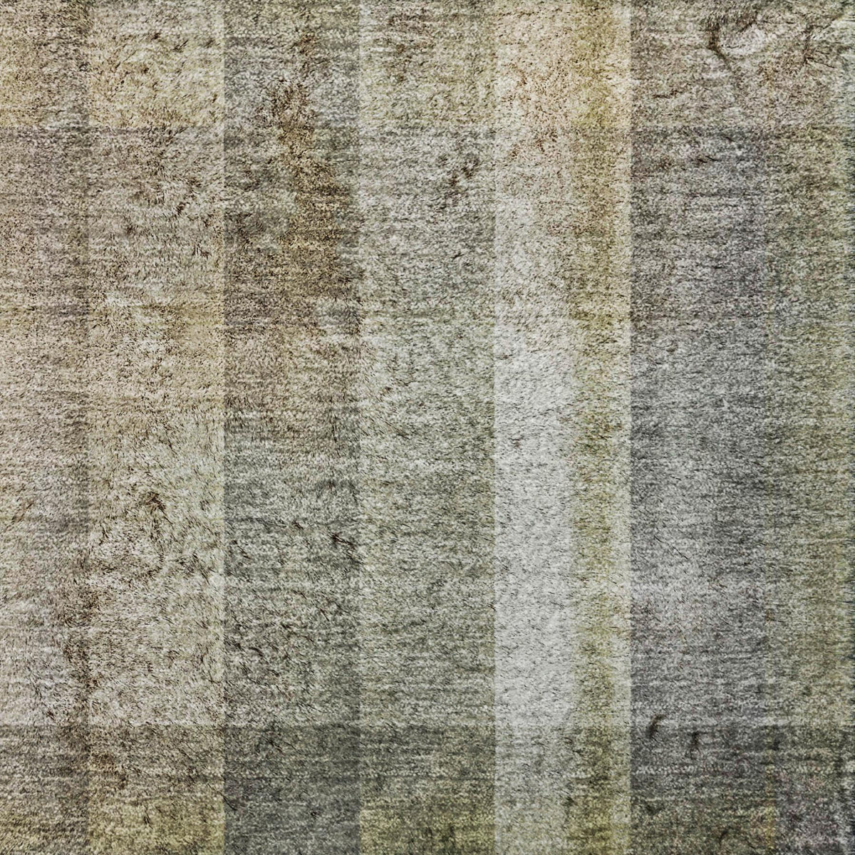 5' X 8' Gray And Charcoal Plaid Shag Washable Area Rug With UV Protection - HomeRoots - Flyclothing LLC