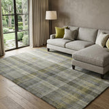 8' X 10' Gray And Charcoal Plaid Shag Washable Area Rug With UV Protection - HomeRoots - Flyclothing LLC