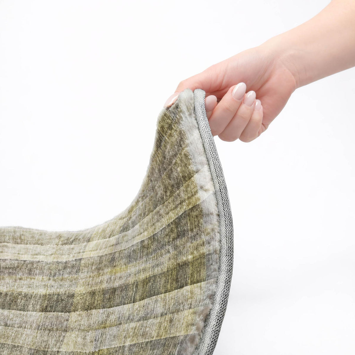 8' X 10' Gray And Charcoal Plaid Shag Washable Area Rug With UV Protection - HomeRoots - Flyclothing LLC