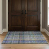 3' X 5' Green And Blue Plaid Shag Washable Area Rug With UV Protection - HomeRoots - Flyclothing LLC
