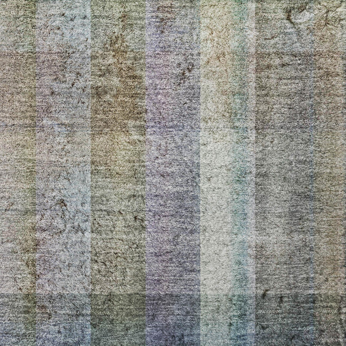 9' X 12' Green And Blue Plaid Shag Washable Area Rug With UV Protection - HomeRoots - Flyclothing LLC