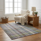 5' X 8' Pewter And Gray Plaid Shag Washable Area Rug With UV Protection - HomeRoots - Flyclothing LLC