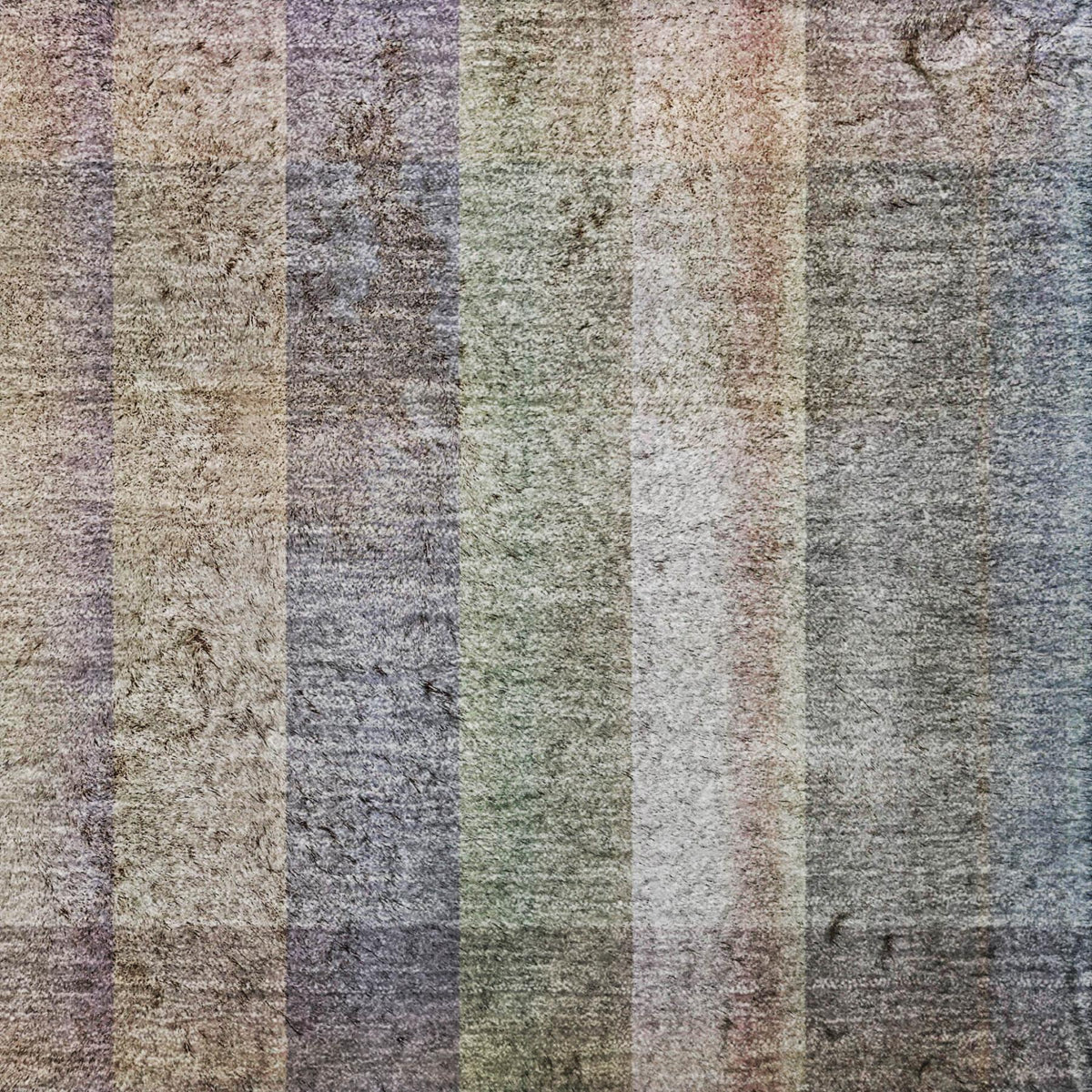5' X 8' Pewter And Gray Plaid Shag Washable Area Rug With UV Protection - HomeRoots - Flyclothing LLC
