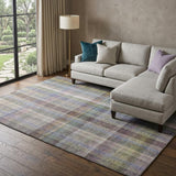 9' X 12' Pewter And Gray Plaid Shag Washable Area Rug With UV Protection - HomeRoots - Flyclothing LLC