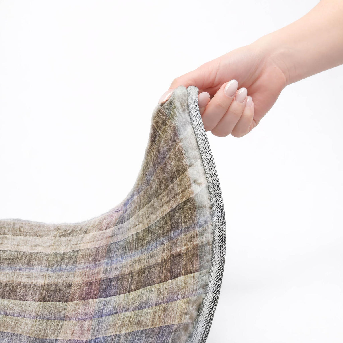 10' X 14' Pewter And Gray Plaid Shag Washable Area Rug With UV Protection - HomeRoots - Flyclothing LLC