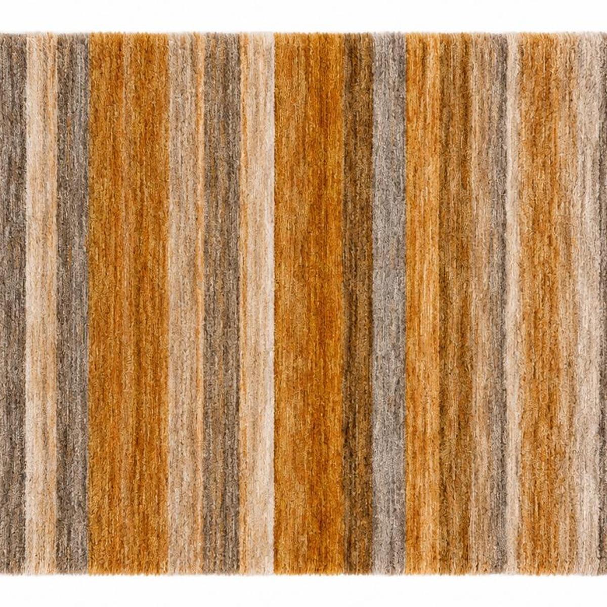 3' X 5' Orange And Copper Striped Shag Washable Area Rug With UV Protection - HomeRoots - Flyclothing LLC