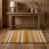 3' X 5' Orange And Copper Striped Shag Washable Area Rug With UV Protection - HomeRoots - Flyclothing LLC