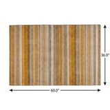 3' X 5' Orange And Copper Striped Shag Washable Area Rug With UV Protection - HomeRoots - Flyclothing LLC