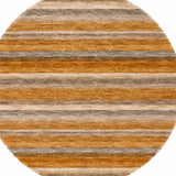 8' Orange And Copper Striped Shag Washable Round Rug With UV Protection - HomeRoots - Flyclothing LLC