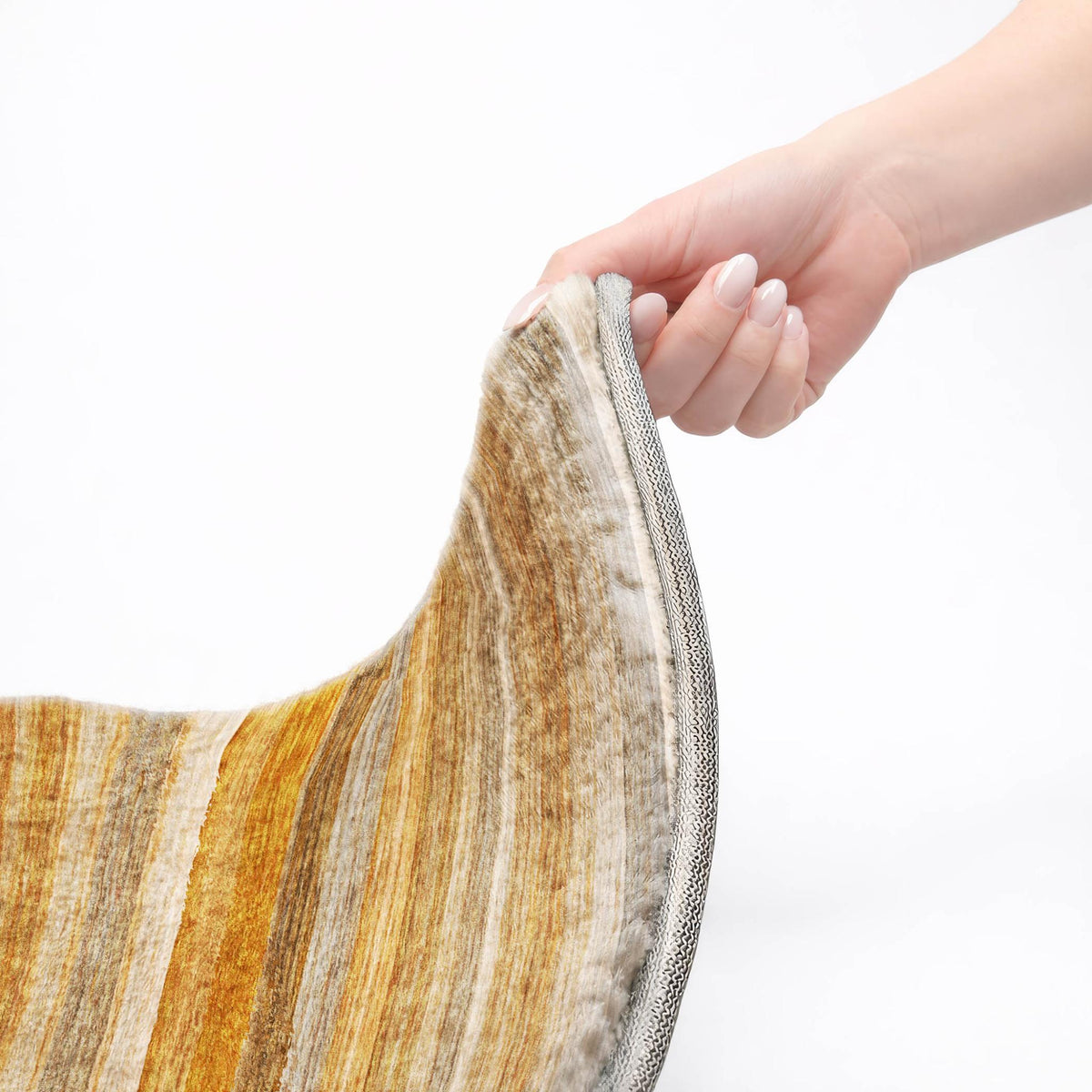 9' X 12' Orange And Copper Striped Shag Washable Area Rug With UV Protection - HomeRoots - Flyclothing LLC