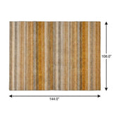 9' X 12' Orange And Copper Striped Shag Washable Area Rug With UV Protection - HomeRoots - Flyclothing LLC