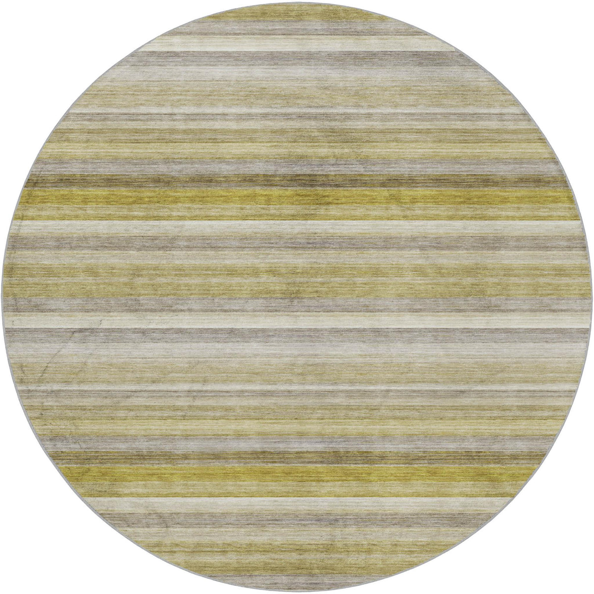 8' Wheat And Beige Striped Shag Washable Round Rug With UV Protection - HomeRoots - Flyclothing LLC