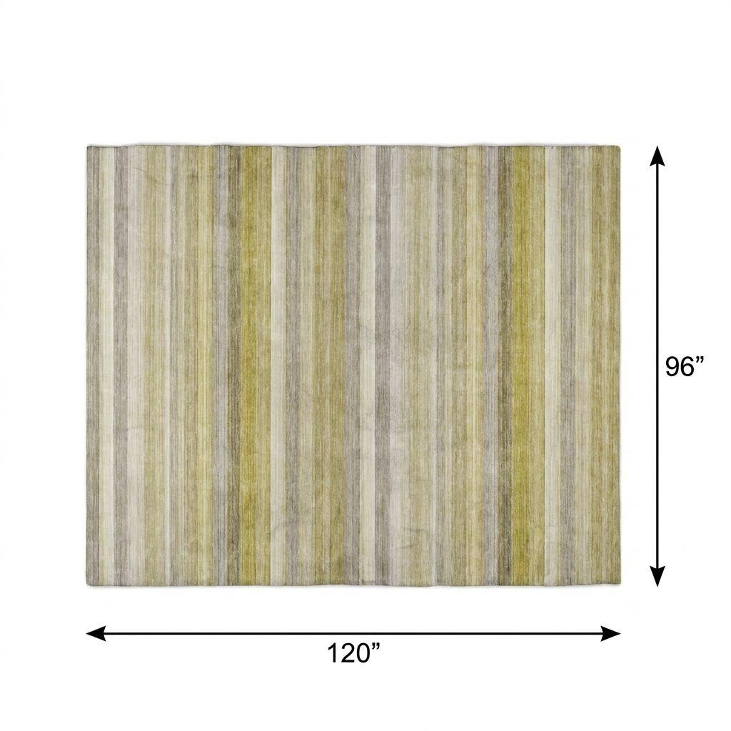 8' X 10' Wheat And Beige Striped Shag Washable Area Rug With UV Protection - HomeRoots - Flyclothing LLC