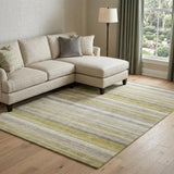 9' X 12' Wheat And Beige Striped Shag Washable Area Rug With UV Protection - HomeRoots - Flyclothing LLC