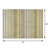 9' X 12' Wheat And Beige Striped Shag Washable Area Rug With UV Protection - HomeRoots - Flyclothing LLC