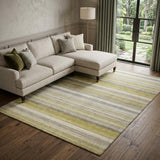 10' X 14' Wheat And Beige Striped Shag Washable Area Rug With UV Protection - HomeRoots - Flyclothing LLC