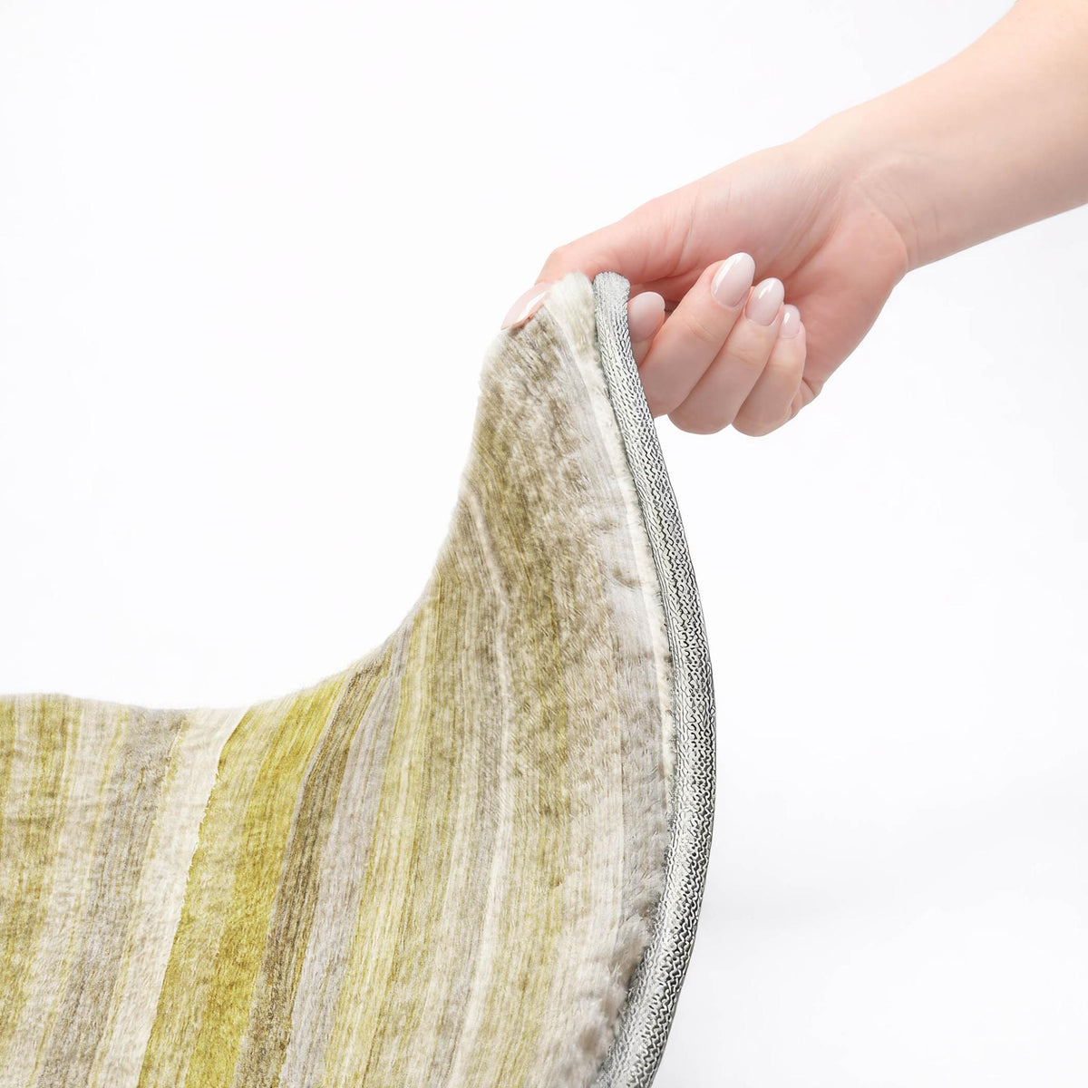 10' X 14' Wheat And Beige Striped Shag Washable Area Rug With UV Protection - HomeRoots - Flyclothing LLC