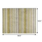 10' X 14' Wheat And Beige Striped Shag Washable Area Rug With UV Protection - HomeRoots - Flyclothing LLC
