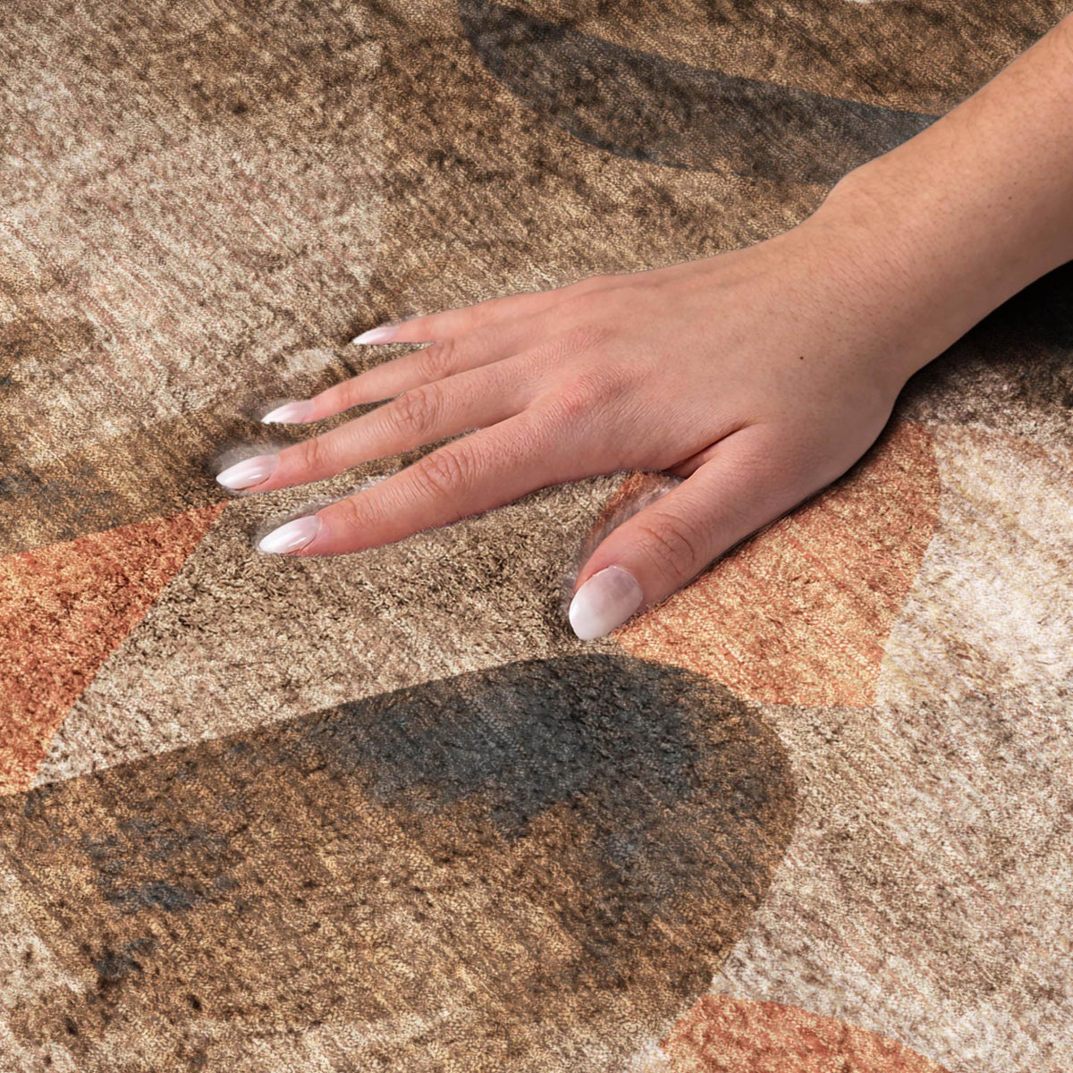 3' X 5' Chocolate And Taupe Abstract Shag Washable Area Rug With UV Protection - HomeRoots - Flyclothing LLC