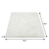 8' Chocolate And Taupe Abstract Shag Washable Round Rug With UV Protection - HomeRoots - Flyclothing LLC