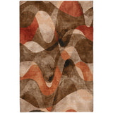 8' X 10' Chocolate And Taupe Abstract Shag Washable Area Rug With UV Protection - HomeRoots - Flyclothing LLC