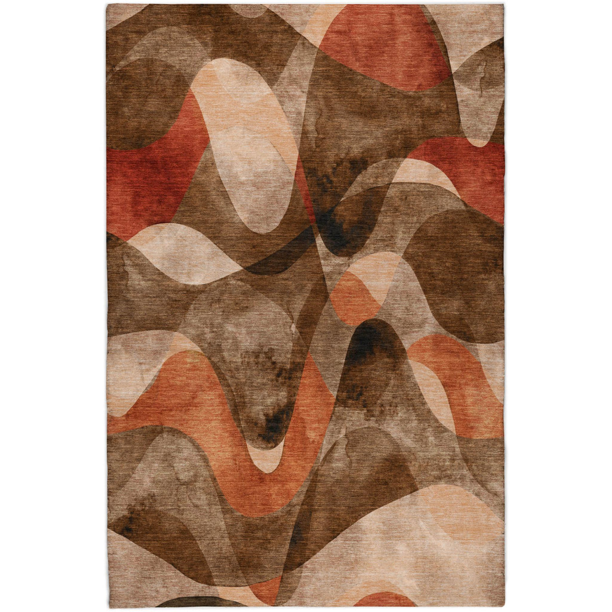 8' X 10' Chocolate And Taupe Abstract Shag Washable Area Rug With UV Protection - HomeRoots - Flyclothing LLC