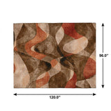 8' X 10' Chocolate And Taupe Abstract Shag Washable Area Rug With UV Protection - HomeRoots - Flyclothing LLC