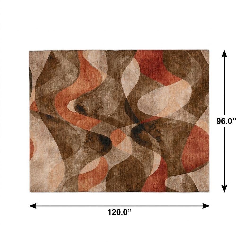 8' X 10' Chocolate And Taupe Abstract Shag Washable Area Rug With UV Protection - HomeRoots - Flyclothing LLC
