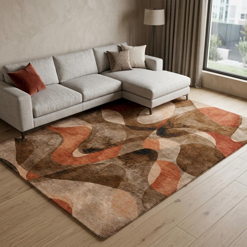 9' X 12' Chocolate And Taupe Abstract Shag Washable Area Rug With UV Protection - HomeRoots - Flyclothing LLC