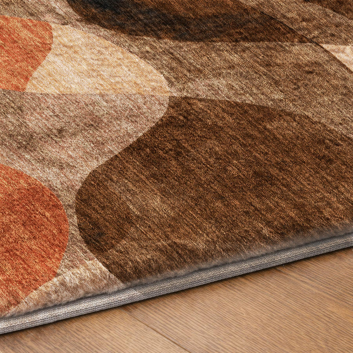 9' X 12' Chocolate And Taupe Abstract Shag Washable Area Rug With UV Protection - HomeRoots - Flyclothing LLC
