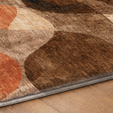 9' X 12' Chocolate And Taupe Abstract Shag Washable Area Rug With UV Protection - HomeRoots - Flyclothing LLC
