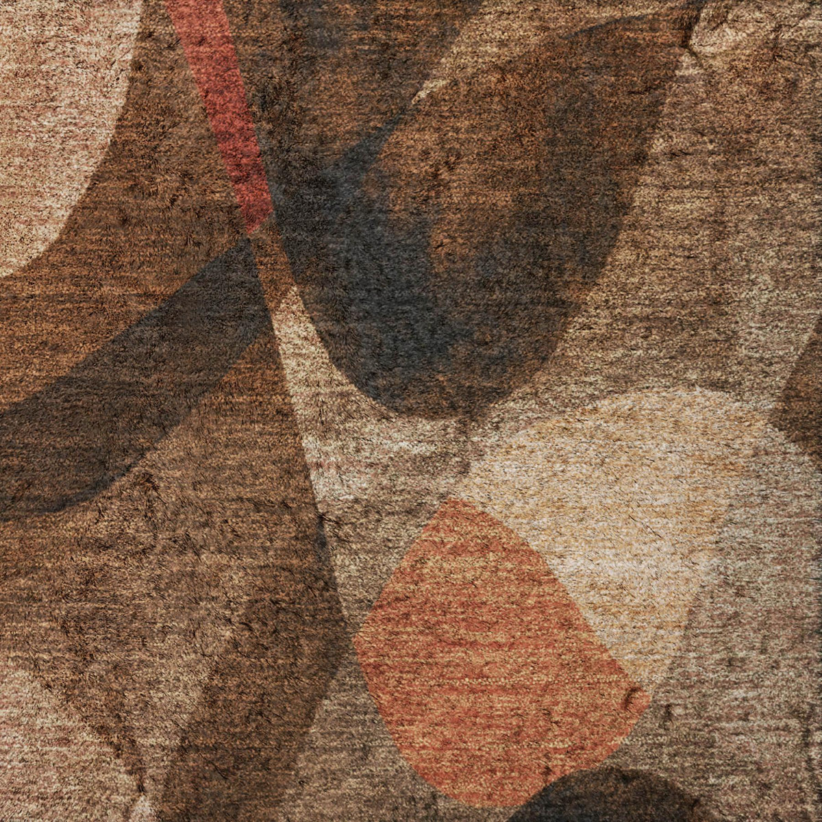 9' X 12' Chocolate And Taupe Abstract Shag Washable Area Rug With UV Protection - HomeRoots - Flyclothing LLC