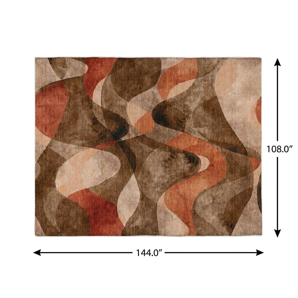 9' X 12' Chocolate And Taupe Abstract Shag Washable Area Rug With UV Protection - HomeRoots - Flyclothing LLC