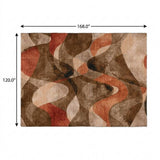 10' X 14' Chocolate And Taupe Abstract Shag Washable Area Rug With UV Protection - HomeRoots - Flyclothing LLC