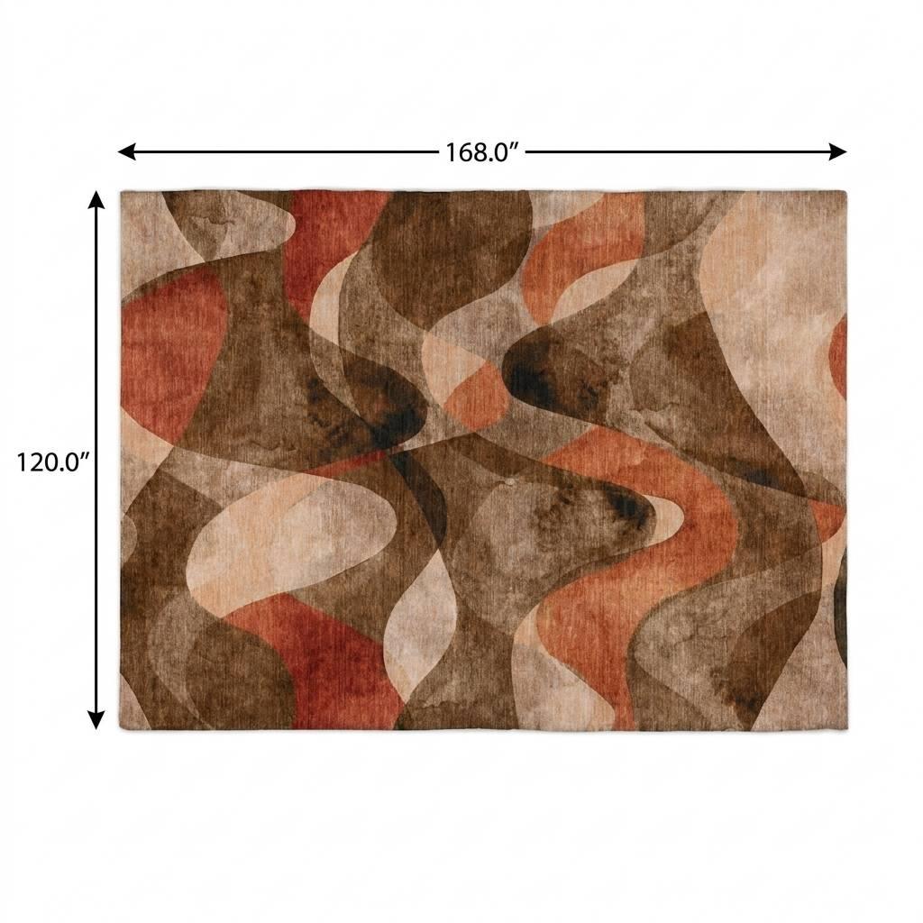 10' X 14' Chocolate And Taupe Abstract Shag Washable Area Rug With UV Protection - HomeRoots - Flyclothing LLC
