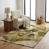 5' X 8' Coffee And Gold Abstract Shag Washable Area Rug With UV Protection - HomeRoots - Flyclothing LLC